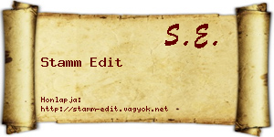 Stamm Edit névjegykártya